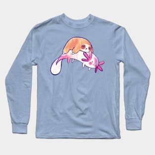 Little Sloth and Big Axolotl Watercolor Long Sleeve T-Shirt